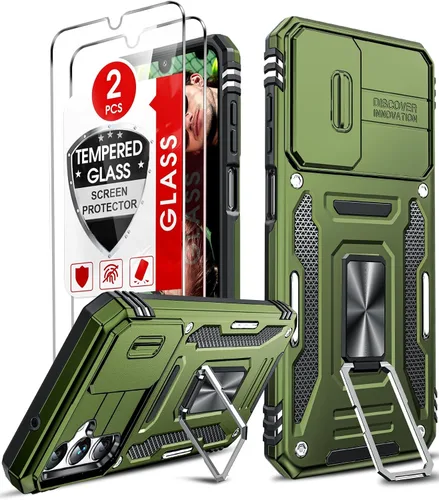 Miniatura 8 de LeYi Funda compatible para Samsung Galaxy A14-5G teléfono: Funda para Galaxy A14 con [2 unidades] Protectores de pantalla de vidrio templado