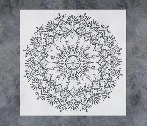 Miniatura 5 de GSS Designs - Plantillas decorativas de mandala grandes para bricolaje, 16 x 16 pulgadas para pintar en madera, pared, piso, lienzo, tela, Mandala