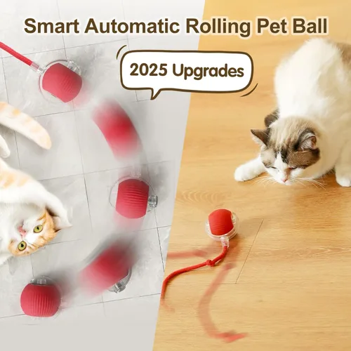 Miniatura 3 de Pelota de juguete interactiva para gatos, juguetes mejorados para gatos adultos aburridos en interiores y adultos, juguete interactivo auto rodante