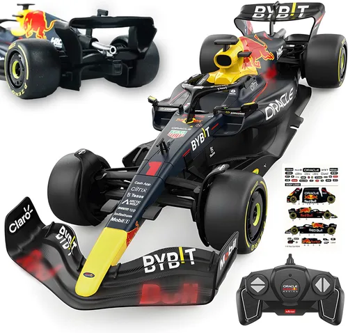 Miniatura 7 de BEZGAR Auto de control remoto F1 - Auto de juguete Rb18 con licencia oficial, vehículo modelo 1:18, RC de carreras F1 de 2.4GHz para niños, niñas