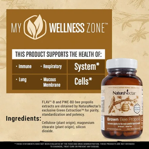 Miniatura 3 de NaturaNectar Paquete de propóleo de abeja natural, propóleos rojos y propóleos marrones, para apoyo inmunológico, salud respiratoria y metabolismo