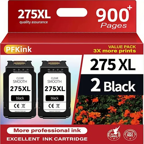 275XL Cartucho de tinta de reemplazo para tinta Canon 275 275XL negro PG-275 PG-275XL Funciona para Canon PIXMA TR4720 TS3720 TS3500 TS3522 TS3520