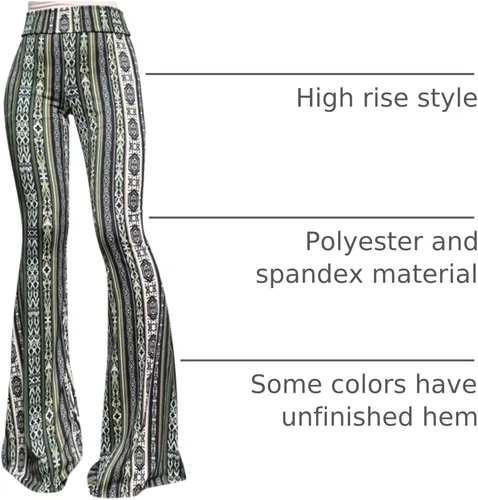 Miniatura 36 de ShopMyTrend - Pantalones de yoga largos con piernas anchas y acampanadas estilo palazzo, con cintura alta, para mujer