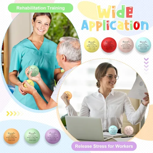 Miniatura 5 de Leitee 21 bolas motivacionales para el estrés, regalo de salud mental, bolas inspiradoras para aliviar el estrés con citas de aliento para terapia