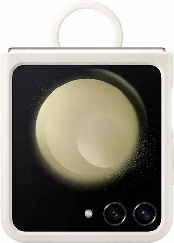 Miniatura 2 de Samsung Galaxy - Funda de silicona con anillo para Z Flip5, color crema