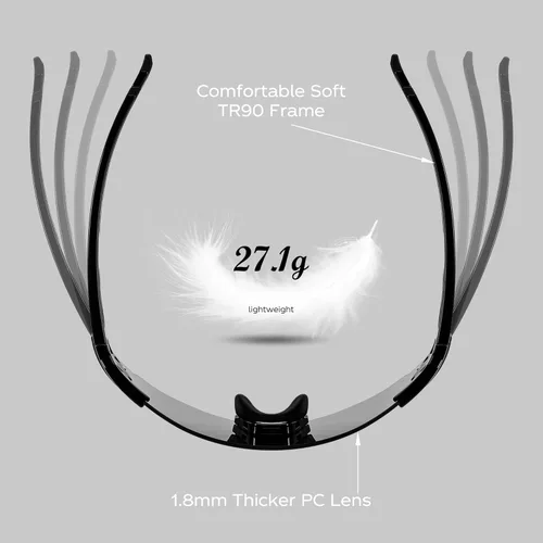 Miniatura 4 de FEISEDY Gafas de sol deportivas sin montura para hombres y mujeres Tr90 Marco para ciclismo Pesca Correr B0116