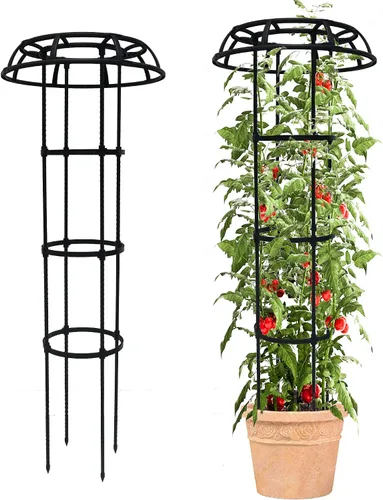 Miniatura 8 de Quibbay Enrejado de jardín para plantas trepadoras al aire libre, enrejado superior de hongo de 65 pulgadas para plantas trepadoras, soporte