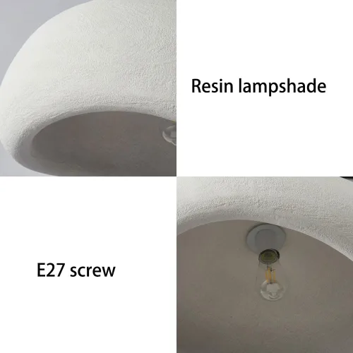 Miniatura 4 de Luces colgantes modernas de poliestireno, lámpara japonesa de resina en forma de nube Wabi-sabi para colgar en el techo, lámpara de cable ajustable