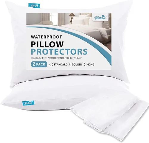 Miniatura 8 de Paquete de 4 fundas de almohada impermeables para niños pequeños, con cremallera, para almohadas de 13 x 18 pulgadas y 14 x 19 pulgadas, fundas
