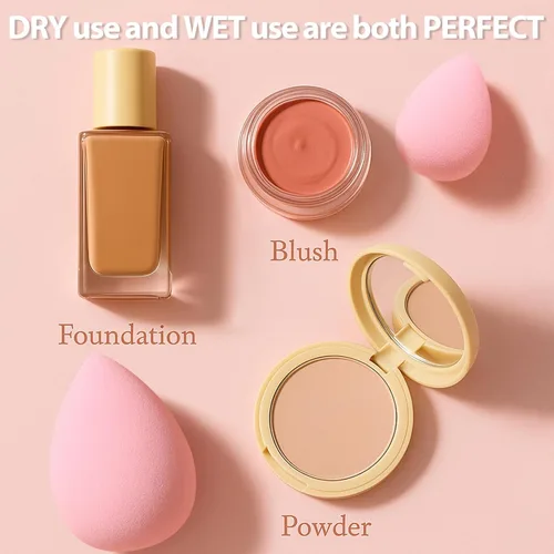 Miniatura 3 de Juego de esponjas de maquillaje Foonbe, esponjas difuminadoras, 7 piezas para líquido, crema y polvo, sin látex, esponjas de belleza multicolor