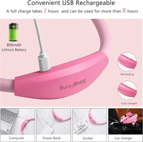 Miniatura 2 de Luz de libro para el cuello, lámpara de lectura LED, recargable por USB-C, manos libres, 4 bombillas LED, 4 bombillas LED, 4 brillo ajustable