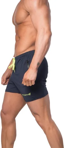 Miniatura 2 de Jed North Pantalones cortos de gimnasio para culturismo con entrepierna de 4 pulgadas para hombre con bolsillos con cremallera, pantalones cortos