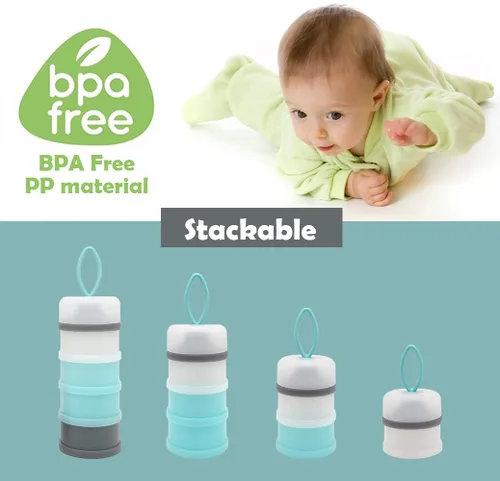 Miniatura 3 de Recipiente dispensador de fórmula para bebés, Dispensador portátil de leche en polvo, Contenedor de almacenamiento de viaje para alimentación