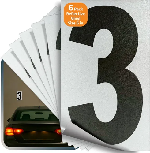 Miniatura 14 de iSYFIX Calcomanías de vinilo negro número 0 (Zero) – Paquete de 6 calcomanías de 1.5 pulgadas – Calcomanías de alta calidad, fondo reflectante