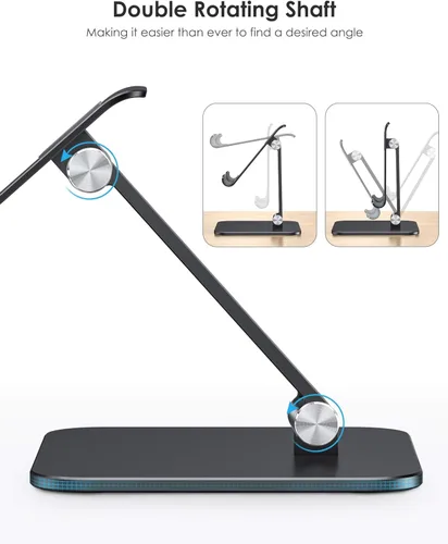Miniatura 3 de OMOTON Soporte ajustable mejorado para tableta, soporte portátil plegable de alta resistencia, artículos esenciales de viaje para iPad Pro/Air/Mini