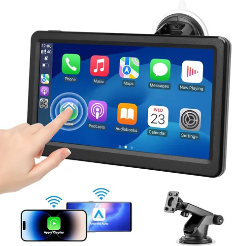 Pantalla Carplay inalámbrica para coche, pantalla táctil HD de 7 pulgadas, estéreo portátil para Carplay y Android Auto, pantalla para Carros con