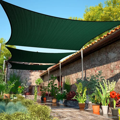 ShadeMart 6 x 6 pies Verde Toldo parasol tipo vela UPF50 Cuadrado SMTAPR1216 Tela para toldo Paño Tela, Permeable al agua y al aire y resistente a