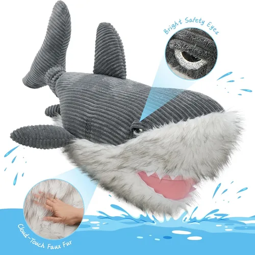 Miniatura 3 de MorisMos Animal de Peluche Gran Tiburón Blanco Almohada de Peluche, Juguete Gigante de Tiburón Mako de 47 pulgadas para Niños y Adultos, Regalo