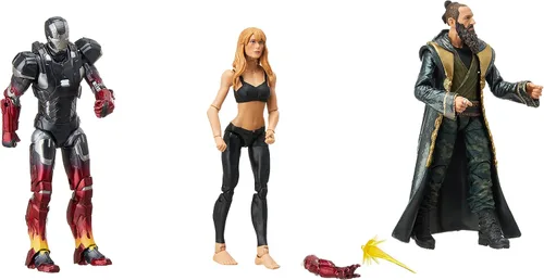 Miniatura 2 de Hasbro Marvel Legends Series Studios Los Primeros Diez Años Iron Man 3 Película Iron Man Mark Xxii, Pepper Potts, El Mandarín Figura de 15 cm 3 Pack