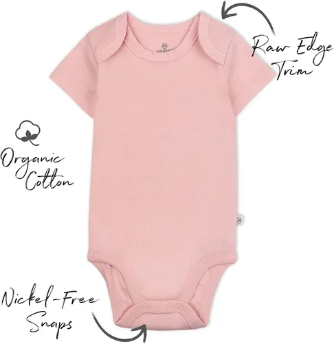 Miniatura 2 de HonestBaby baby-girls 5-pack Short Sleeve Bodysuits One-piece 100% Organic Cotton for Infant Baby Girls