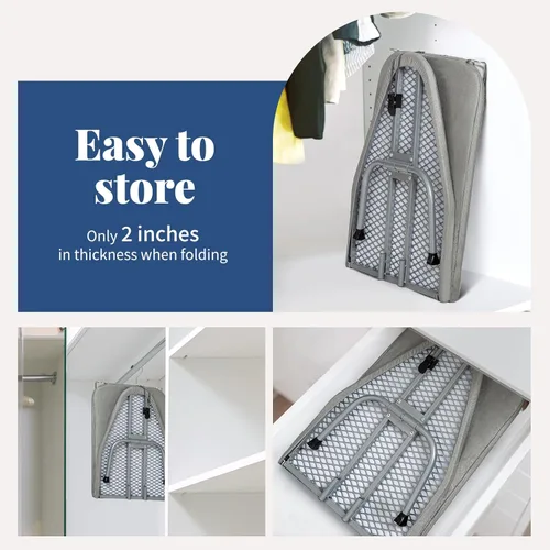 Miniatura 5 de BlissBoard - Tabla de planchar de mesa con soporte para planchar, pequeña tabla de planchar plegable con cubierta resistente al calor, mini mesa