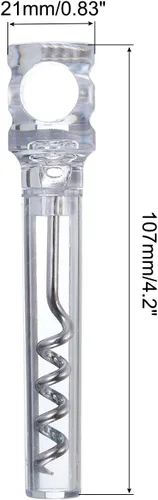 Miniatura 2 de uxcell Sacacorchos de viaje de 4.2 pulgadas, sacacorchos de bolsillo, abridor de vino portátil de plástico, mini abridor de corcho para vino
