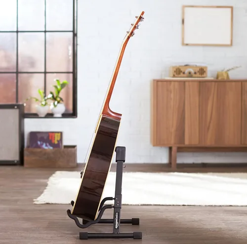 Miniatura 12 de Amazon Basics - Soporte plegable y ajustable con forma de A para guitarras acústicas y eléctricas con goma antideslizante y brazos de espuma suave