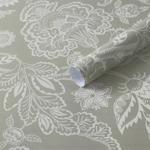 Miniatura 10 de Vinjiasin Papel tapiz bohemio para despegar y pegar, papel de contacto de hojas azules, papel tapiz floral moderno, autoadhesivo, extraíble, papel