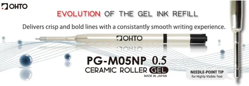 Miniatura 7 de Ohto - Recambios de gel de rodillo de cerámica, punta de aguja, punta fina de metal de 0.020 in, secado ultra rápido, tinta de gel líquido negro