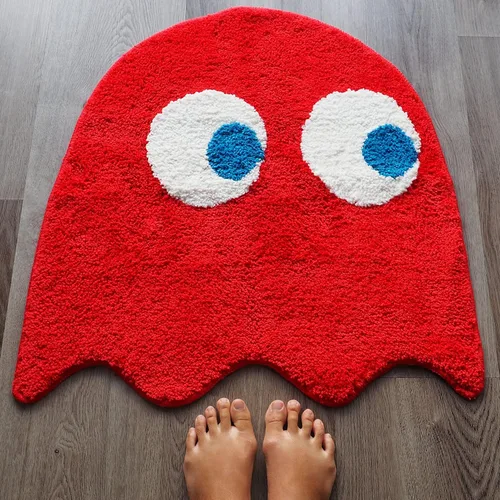 Miniatura 8 de Evovee Alfombra de baño roja, bonita alfombra de baño divertida, decoración divertida, alfombra roja para dormitorio, divertida, divertida, redonda