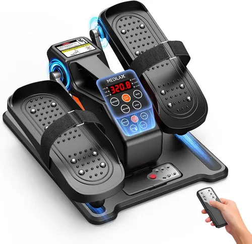 Portable Under Desk Elliptical Machine with Wireless Remote. 12 Manual & 3 Automatic Speeds. Pedal Ellipse Leg Exerciser. Leg Exerciser While
