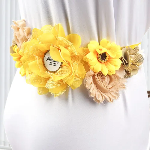 Miniatura 3 de Faja de maternidad para baby shower, juego de pines de ramillete para mamá para ser papá para ser padre (girasol amarillo)