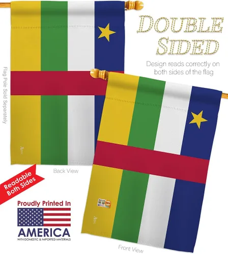 Miniatura 3 de Americana Home & Garden HG140049 Banderas de África Central de la Nacionalidad Mundial Impresiones Decorativas Casa Vertical 28" X 40" 13" 18.5