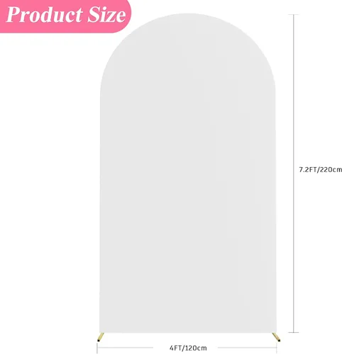 Miniatura 7 de Putros Cubierta de Arco de Boda 6 Pies Beige Spandex Ajustada Parte Superior Redonda Chiara Cubiertas de Soporte de Fondo para Decoración de Bodas