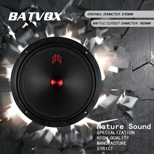 Miniatura 4 de MX80P1 Altavoz de Rango Medio de 8 Pulgadas 480 Vatios 4 Ohmios Tapa Antipolvo Naranja, Altavoces de Audio de Calidad Premium para Puerta