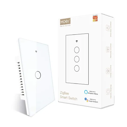 Miniatura 11 de MOES ZigBee - Interruptor de luz de pared táctil inteligente, requiere Tuya ZigBee Hub, sin cable neutro/cableado N+L, sin condensador, Smart Life