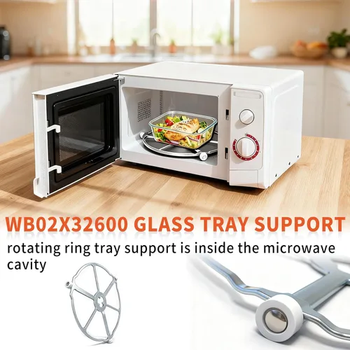 Miniatura 7 de Anillo giratorio para microondas GE WB02X32600 WB06X10651 Compatible con JT3800SH8SS ZSB9131N1SS ZSC1001KSS01 Soporte de bandeja giratoria de vidrio