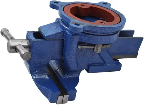 Miniatura 7 de Tornillo de banco resistente de 4 pulgadas, base giratoria de 360 grados y cabeza con yunque para el hogar, abrazadera para manualidades, pintura