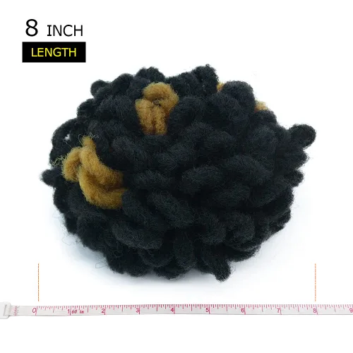 Miniatura 4 de Moños de Cola de Caballo con Cordón Negro Marrón Loc para Mujeres Negras Moño Rizado de Pétalo Loc Cola de Caballo de Rastas Trenzas Faux Locs Moño