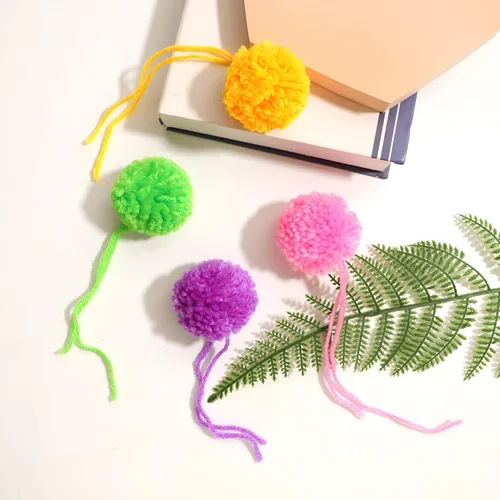 Miniatura 3 de 20 pompones de hilo grandes de 2 pulgadas, hechos a pedido, bolas de hilo acrílico para sombreros o decoraciones de fiesta, pompones de manualidades