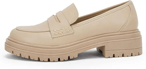 Miniatura 2 de Mocasines de plataforma para mujer, suela de lengüeta, tacón grueso, antideslizantes, de piel sintética, casuales, cómodos, punta redonda, zapatos