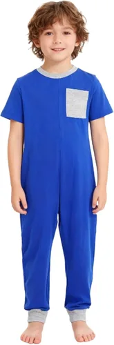 Miniatura 7 de easyforever Necesidades especiales Ropa adaptativa para niños Niños Mono de manga corta Anti-Strip Mono de pierna larga con cremallera en la espalda