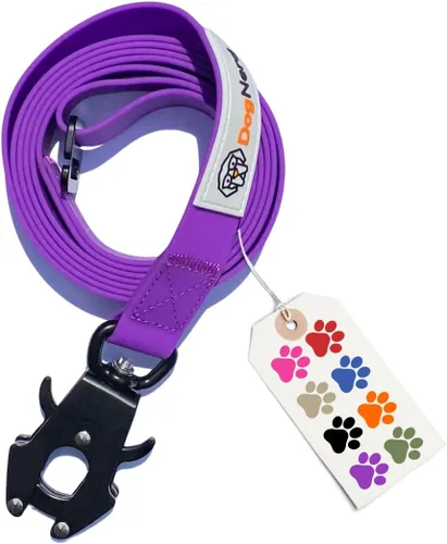 Miniatura 10 de Correa táctica de silicona resistente para perros de 6 pies con mosquetón de liberación rápida, correa de tráfico perfecta para perros grandes que