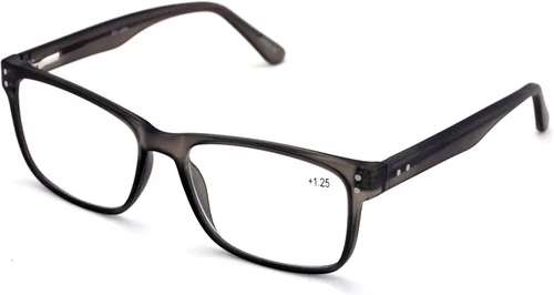 Miniatura 8 de Gafas de lectura rectangulares de gran calidad para hombres grandes - Lector de calidad óptica de ajuste ancho negro (TT Black)