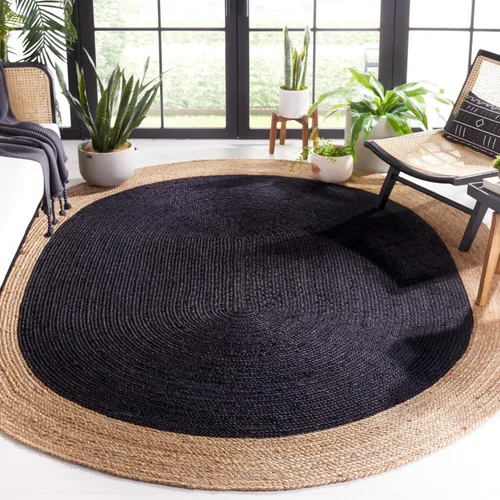 Miniatura 37 de SAFAVIEH Alfombra de Área Redonda de 10' - Colección de Fibra Natural - Verde y Marrón Natural, Yute Hecho a Mano, Diseño de Borde Trenzado (NF801G)