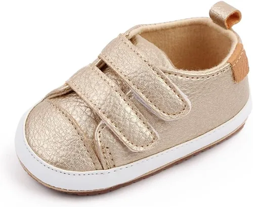 Baby Shoes Soft Leather Flat Shoes Toddler First Walker Shoes Boys Girls Infant Newborn Sneakers Non-Slip Rubber Sole