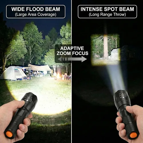 Miniatura 2 de Linterna LED de alto lúmenes, paquete de 5 linternas tácticas para camping, senderismo, pasear perros - Potentes linternas de emergencia con 5 modos