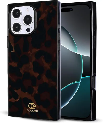 COCOMII Funda rectangular para iPhone 16 Pro, compatible con MagSafe, leopardo ámbar Tiza rosado