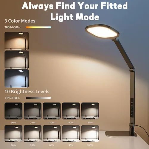 Miniatura 3 de Lámpara de escritorio LED LitONES para hogar/oficina, iluminación de 15W para computadora y zoom con CRI >95, función de memoria y temporizador