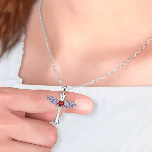 Miniatura 7 de Cross Necklace First Communion Gifts for Girls, Dainty Necklaces for Teen Girls Cross Necklace Shiny CZ Religious Pendant Christian Jewelry Baptism